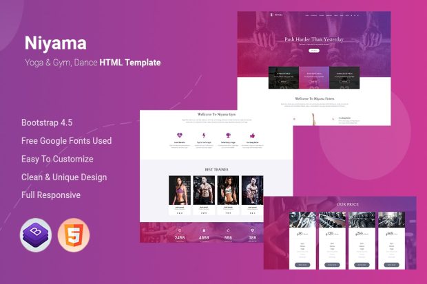 Niyama - Yoga & Gym, Dance HTML5 Template