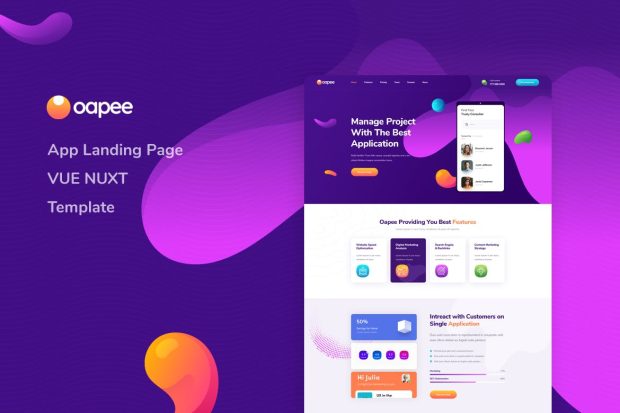 Oapee - Vue Nuxt App Landing Page Template