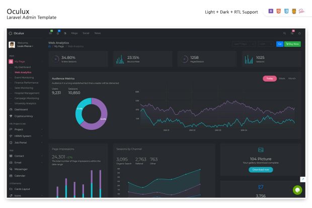 Oculux - Laravel Admin Template