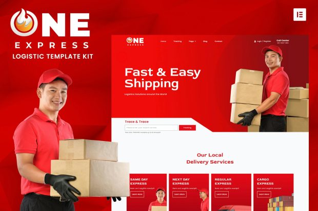 One Express - Logistics & Shipping  Elementor Template Kit