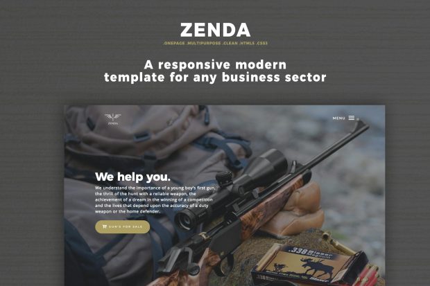 One Page Bootstrap Html Landing Page - Zenda