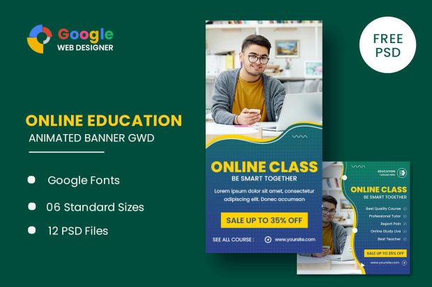 Online Class Animated Banner GWD