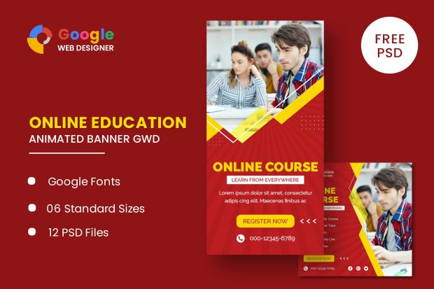 Online Course Animated Banner GWD