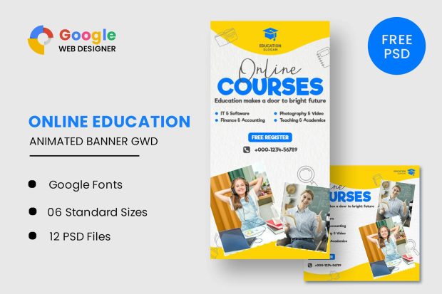 Online Courses Education HTML5 Banner Ads GWD