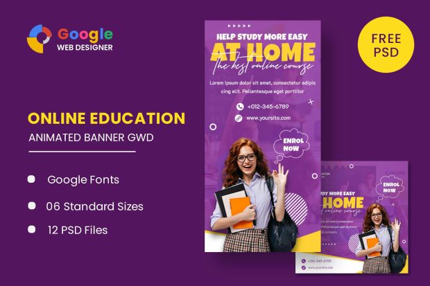 Online Education Animated Banner GWD