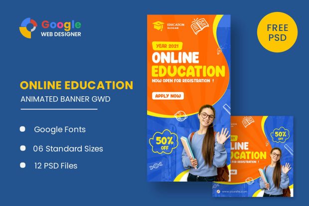 Online Education HTML5 Banner Ads GWD