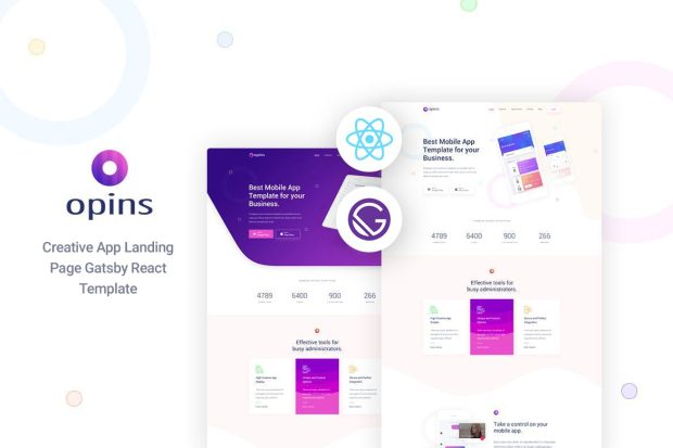 Opins - Gatsby React App Landing Page Template