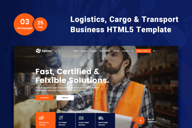 Optime - Logistics & Transportation HTML5 Template