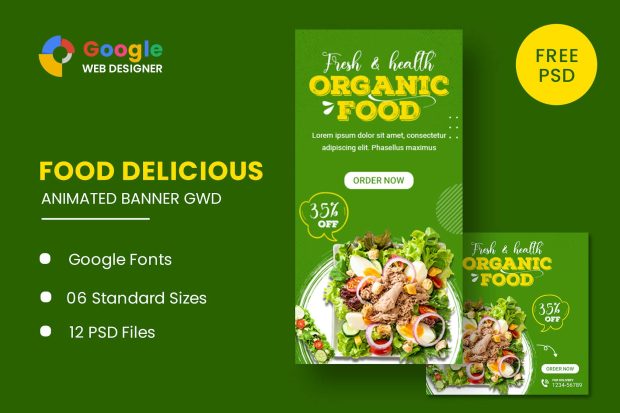 Organic Food Animated Banner GWD