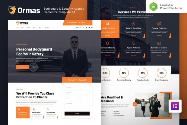 Ormas – Bodyguard & Security Agency Elementor Template Kit