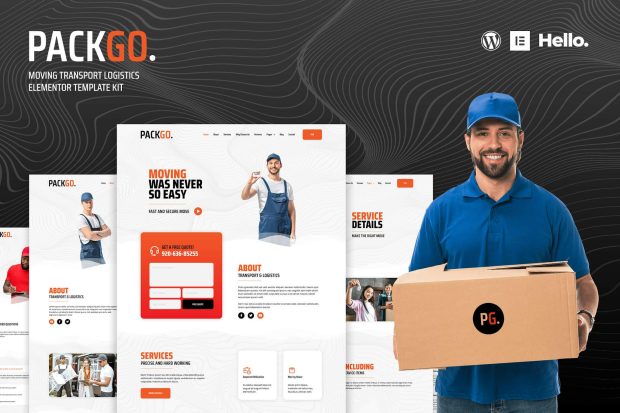 PackGo - Moving Transport Logistics Elementor Template Kit