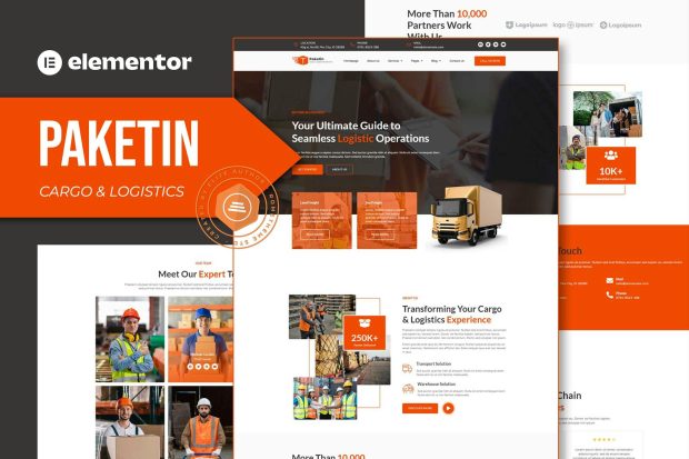 Paketin - Cargo and Logistics Elementor Template Kit