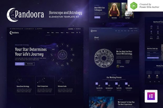 Pandoora – Horoscope & Astrology Elementor Template Kit