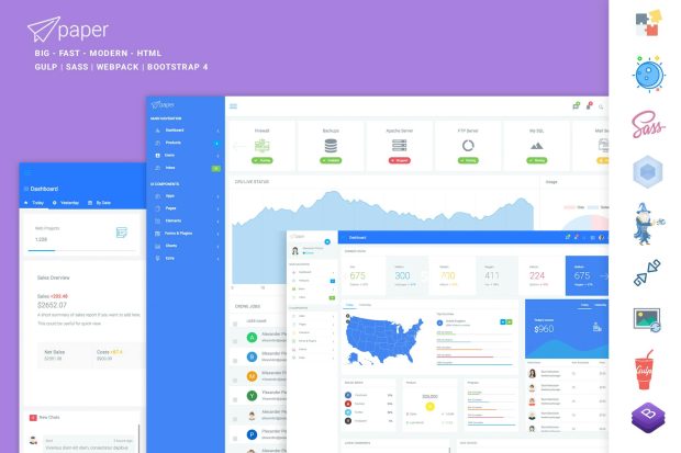 Paper Panel Bootstrap 4 Admin Dashboard Template