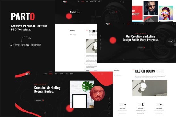 Parto - Creative Personal Portfolio PSD Template