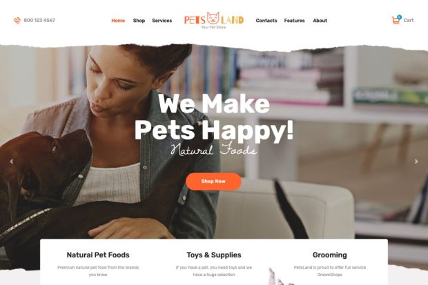 Pets Land | Domestic Animals Shop & Veterinary WP 1.2.7