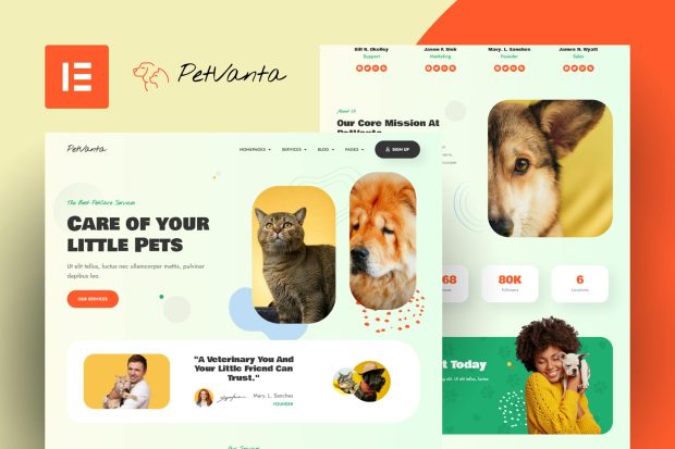 Petvanta - Pet Care Services Elementor Template Kit