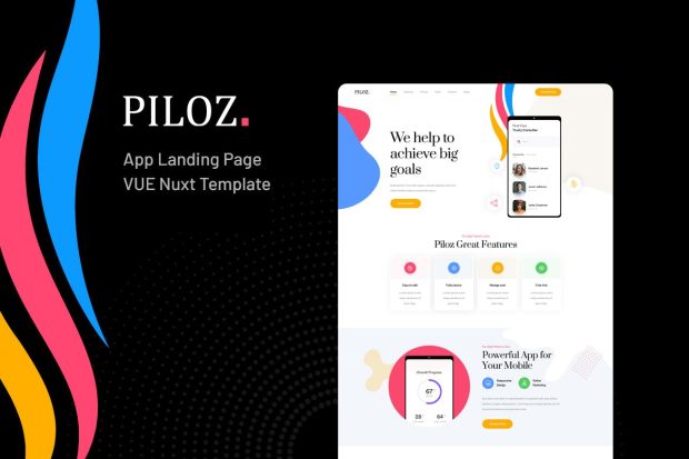 Piloz - Vue Nuxt App Landing Page Template