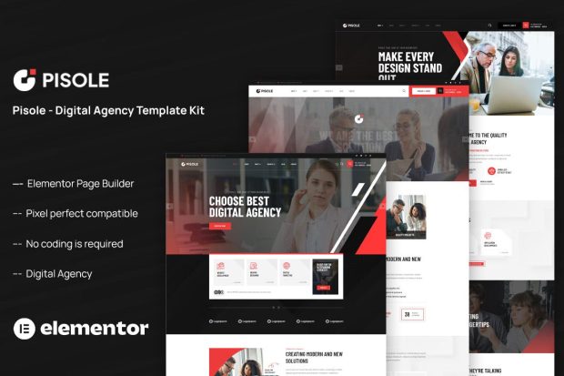 Pisole - Digital Agency Elementor Template Kit