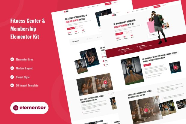 Pitem - Fitness Center & Membership Elementor Template Kit