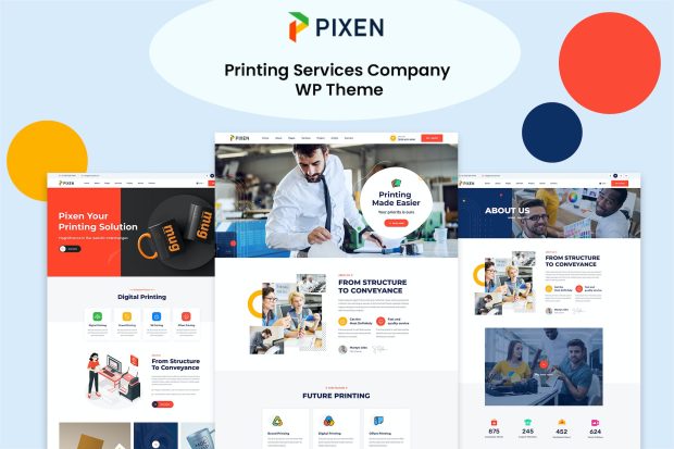 Pixeen - Printing Services Company WordPress Theme 1.0.9