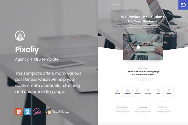 Pixeliy - Business HTML Landing Page Template