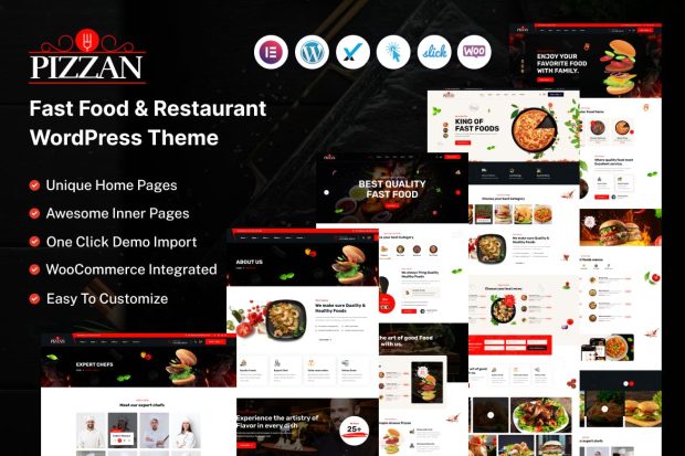 Pizzan - Fast Food and Restaurant WordPress Theme 1.0.0