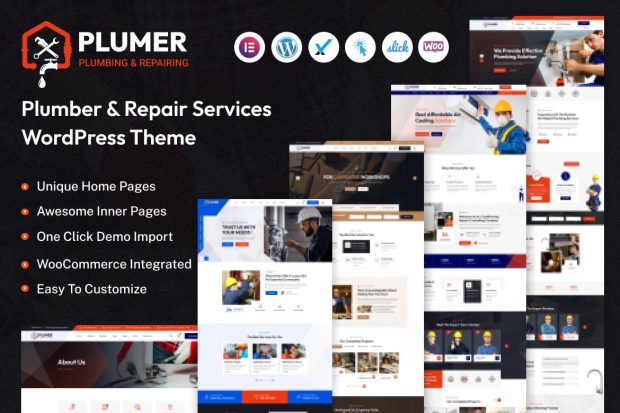 Plumer - Plumbing & Repair Services WordPress Theme 1.0.0