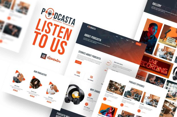 Podcasta - Podcast & Streaming Elementor Template Kit