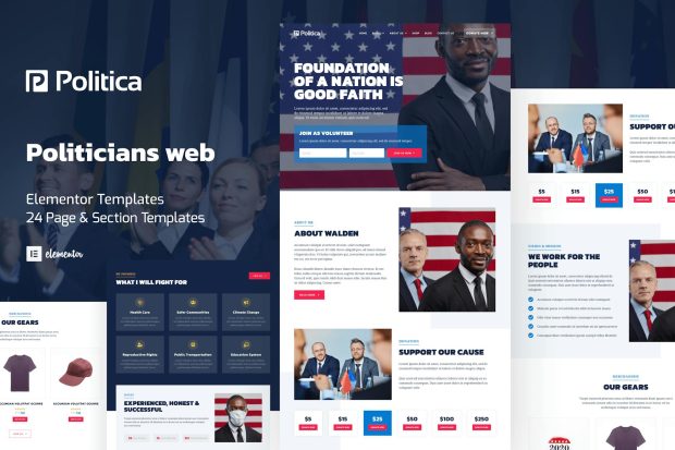 Politica - Politician & Public Servant Elementor Template Kit