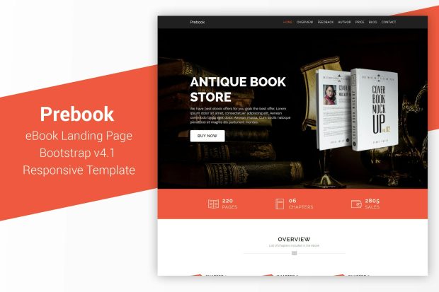 Prebook - eBook Landing Page Responsive Bootstrap