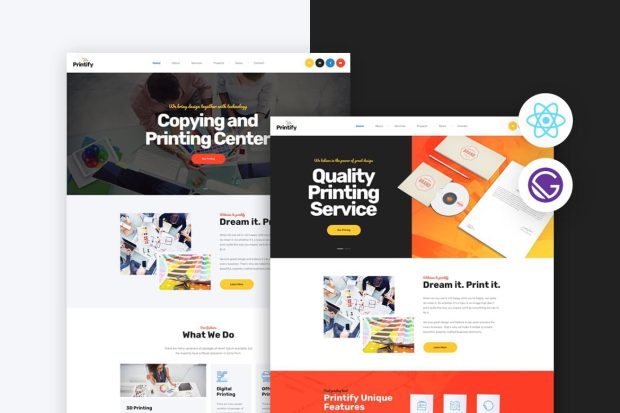 Printify - Gatsby React Printing Company Template