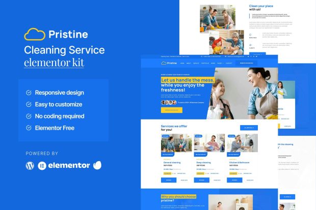 Pristine - Cleaning Service Elementor Template Kit