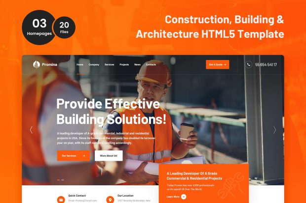 Promina - Construction and Building HTML5 Template