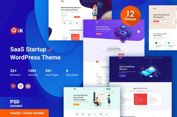 QIK - SaaS Startup WordPress Theme 1.0.3