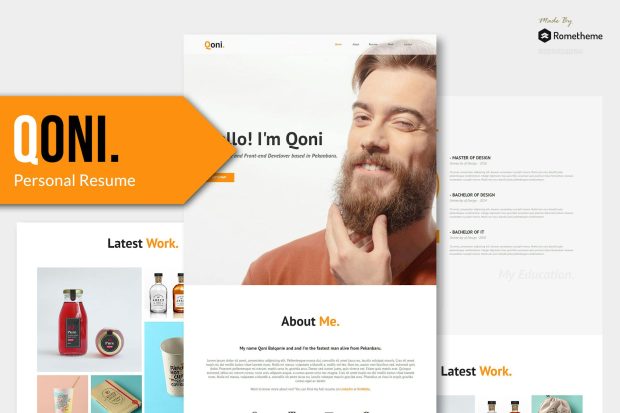 QONI - Personal Resume HTML Template