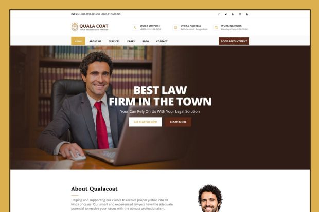 Quala Coat - Law Firm & Lawyers HTML5 Template