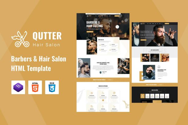 Qutter - Barbers & Hair Salons HTML Template