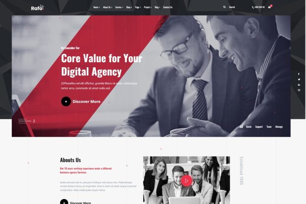 Rafo - Digital Agency WordPress Theme 1.1