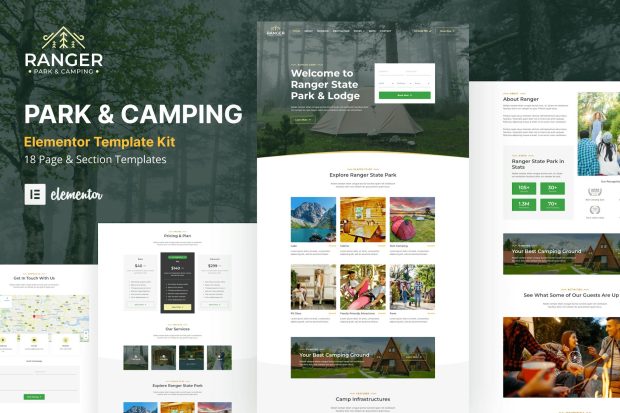 Ranger - Camping & Adventure  Elementor Template Kit