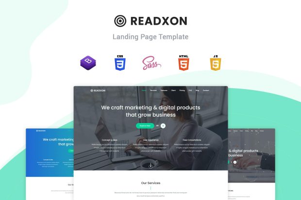 Readxon - Landing Page Template