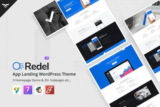 Redel - Responsive App Landing WordPress Theme 1.8.0