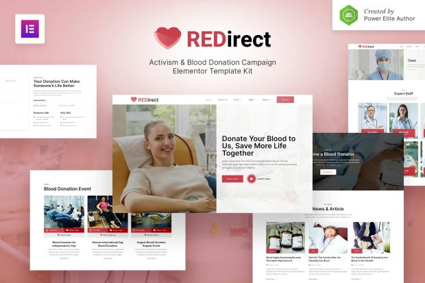 Redirect – Blood Donation Campaign & Activism Elementor Template Kit