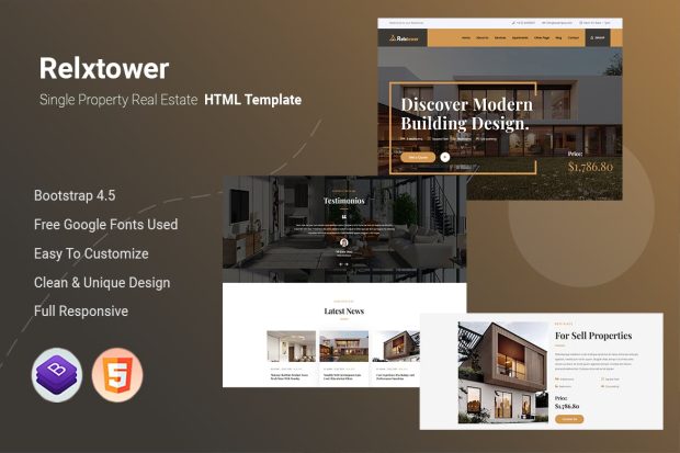 Relxtower - Single Property Real Estate HTML Template