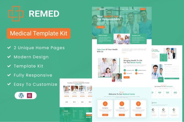 Remed -  Medical Clinic Elementor Template Kit