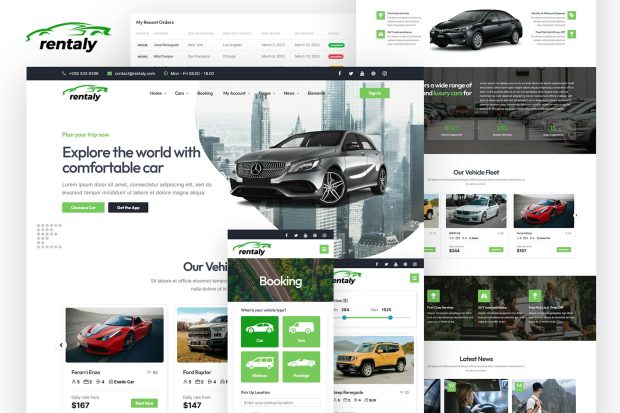 Rentaly - Car Rental Website Template with RTL