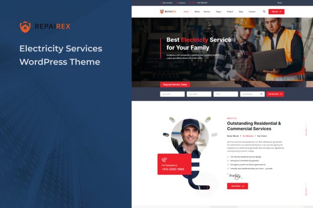 Repairex - Electricity Services WordPress Theme 1.0.0