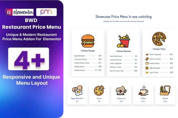 Restaurant Price Menu Addon For Elementor 1.0