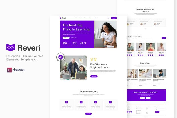 Reveri - Education & Online Courses Elementor Template Kit