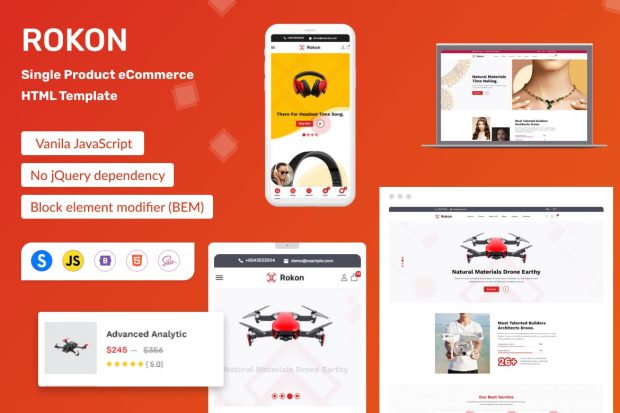 Rokon - Single Product eCommerce HTML Template